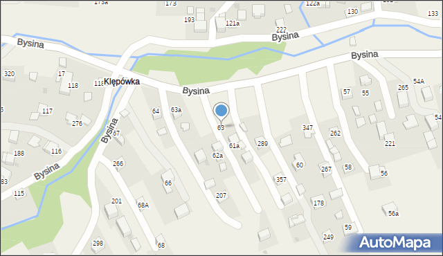 Bysina, Bysina, 63, mapa Bysina