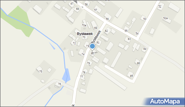 Bysławek, Bysławek, 80, mapa Bysławek