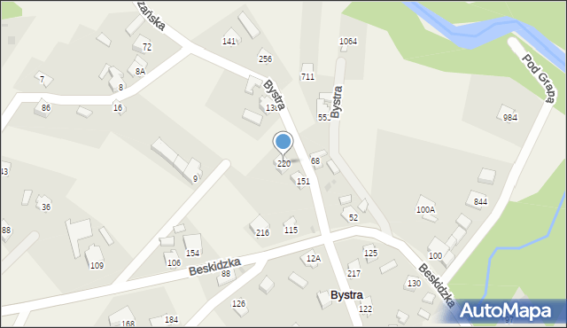 Bystra, Bystra, 220, mapa Bystra