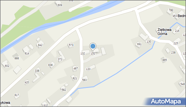 Bystra Podhalańska, Bystra Podhalańska, 131, mapa Bystra Podhalańska