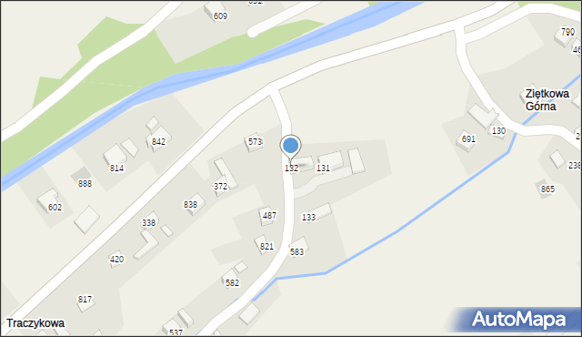 Bystra Podhalańska, Bystra Podhalańska, 132, mapa Bystra Podhalańska