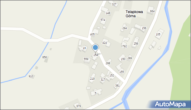 Bystra Podhalańska, Bystra Podhalańska, 154, mapa Bystra Podhalańska