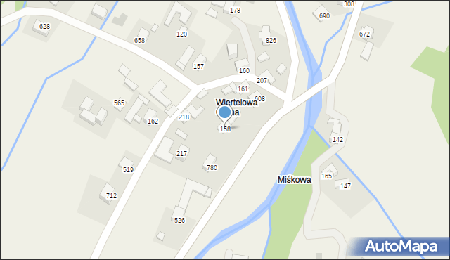 Bystra Podhalańska, Bystra Podhalańska, 158, mapa Bystra Podhalańska