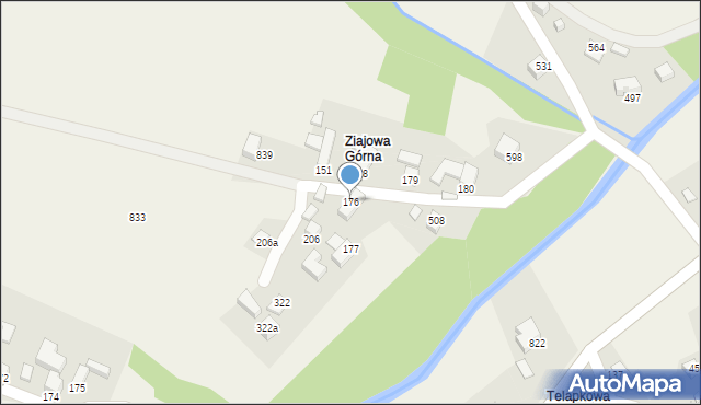 Bystra Podhalańska, Bystra Podhalańska, 176, mapa Bystra Podhalańska