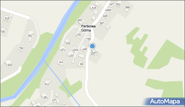 Bystra Podhalańska, Bystra Podhalańska, 210, mapa Bystra Podhalańska