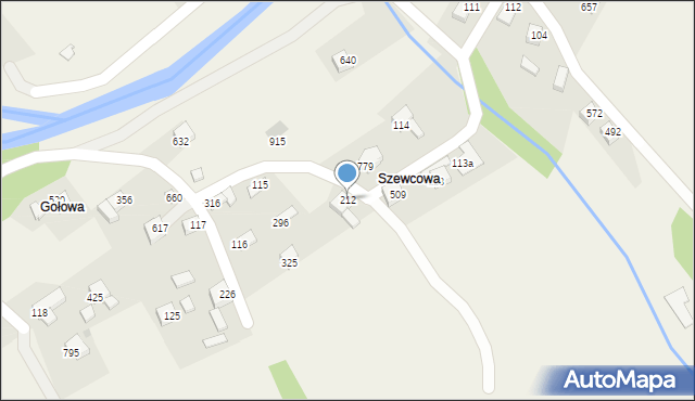 Bystra Podhalańska, Bystra Podhalańska, 212, mapa Bystra Podhalańska