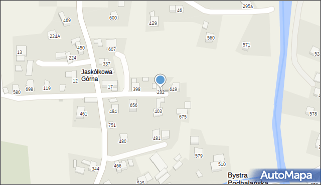 Bystra Podhalańska, Bystra Podhalańska, 232, mapa Bystra Podhalańska