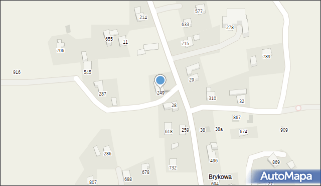 Bystra Podhalańska, Bystra Podhalańska, 249, mapa Bystra Podhalańska