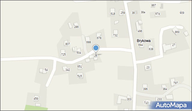 Bystra Podhalańska, Bystra Podhalańska, 25, mapa Bystra Podhalańska