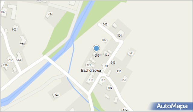 Bystra Podhalańska, Bystra Podhalańska, 255, mapa Bystra Podhalańska