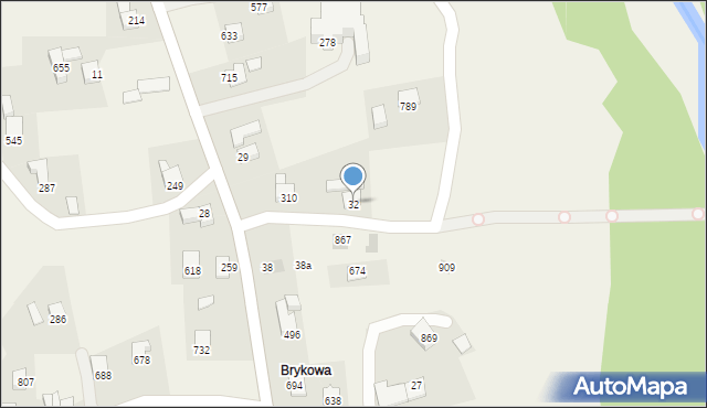 Bystra Podhalańska, Bystra Podhalańska, 32, mapa Bystra Podhalańska