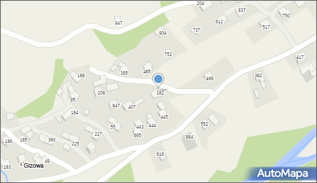 Bystra Podhalańska, Bystra Podhalańska, 407, mapa Bystra Podhalańska