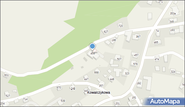 Bystra Podhalańska, Bystra Podhalańska, 409, mapa Bystra Podhalańska