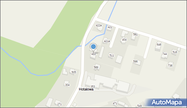 Bystra Podhalańska, Bystra Podhalańska, 422, mapa Bystra Podhalańska