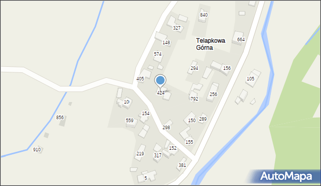 Bystra Podhalańska, Bystra Podhalańska, 424, mapa Bystra Podhalańska