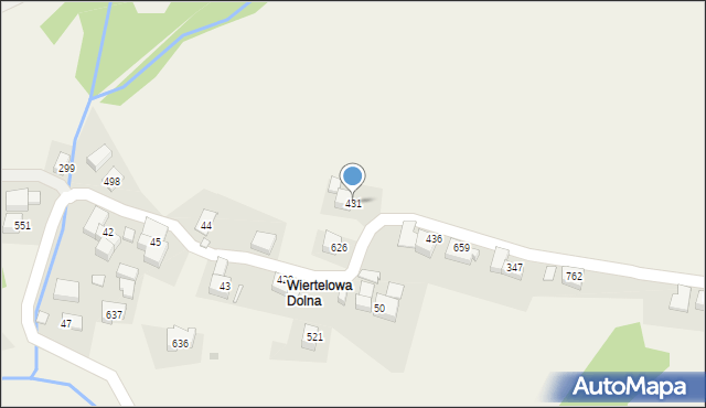 Bystra Podhalańska, Bystra Podhalańska, 431, mapa Bystra Podhalańska