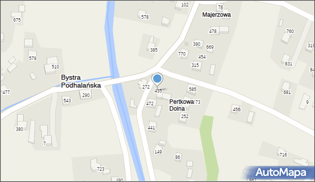 Bystra Podhalańska, Bystra Podhalańska, 435, mapa Bystra Podhalańska