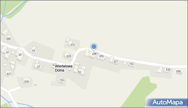 Bystra Podhalańska, Bystra Podhalańska, 436, mapa Bystra Podhalańska