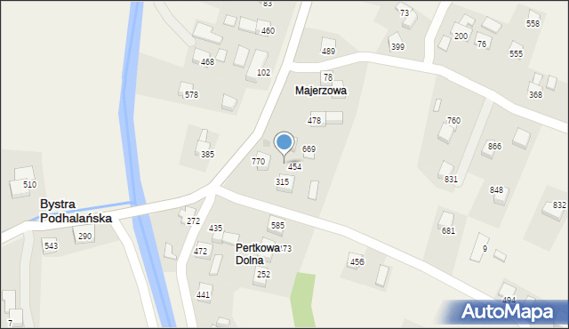 Bystra Podhalańska, Bystra Podhalańska, 464, mapa Bystra Podhalańska
