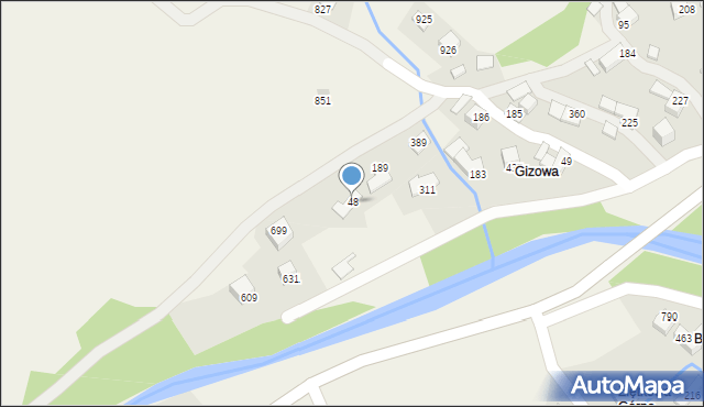 Bystra Podhalańska, Bystra Podhalańska, 48, mapa Bystra Podhalańska