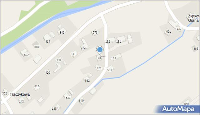 Bystra Podhalańska, Bystra Podhalańska, 487, mapa Bystra Podhalańska