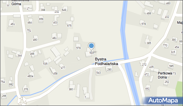 Bystra Podhalańska, Bystra Podhalańska, 510, mapa Bystra Podhalańska