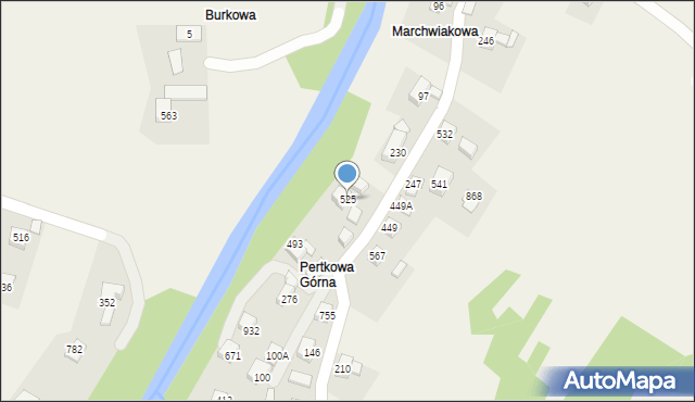 Bystra Podhalańska, Bystra Podhalańska, 525, mapa Bystra Podhalańska