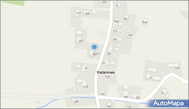 Bystra Podhalańska, Bystra Podhalańska, 562, mapa Bystra Podhalańska