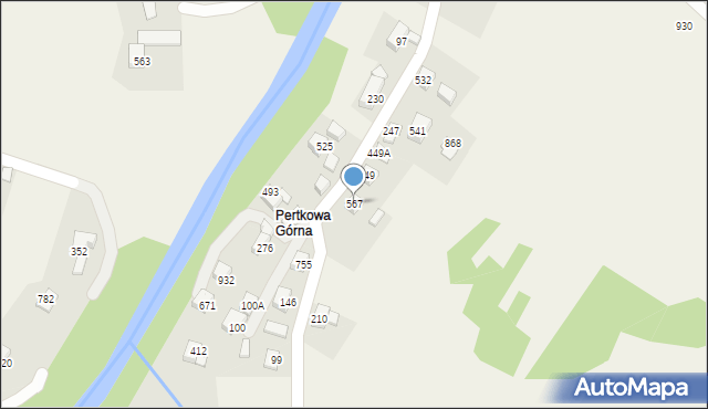 Bystra Podhalańska, Bystra Podhalańska, 567, mapa Bystra Podhalańska