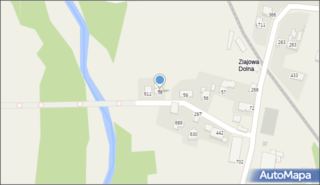 Bystra Podhalańska, Bystra Podhalańska, 58, mapa Bystra Podhalańska