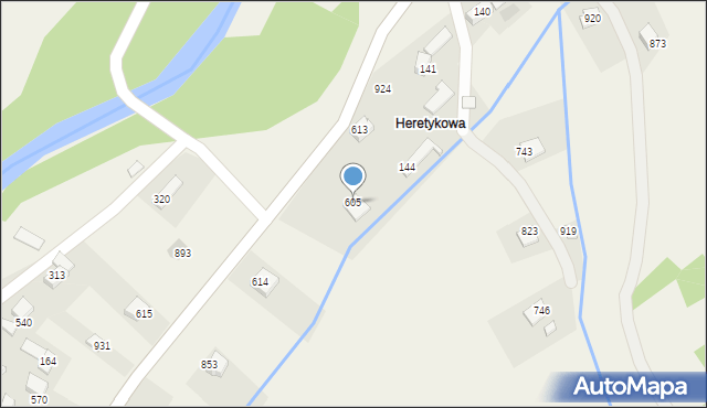 Bystra Podhalańska, Bystra Podhalańska, 605, mapa Bystra Podhalańska