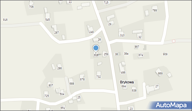 Bystra Podhalańska, Bystra Podhalańska, 618, mapa Bystra Podhalańska