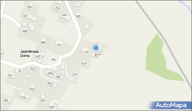 Bystra Podhalańska, Bystra Podhalańska, 62, mapa Bystra Podhalańska