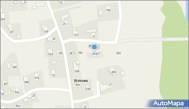 Bystra Podhalańska, Bystra Podhalańska, 674, mapa Bystra Podhalańska