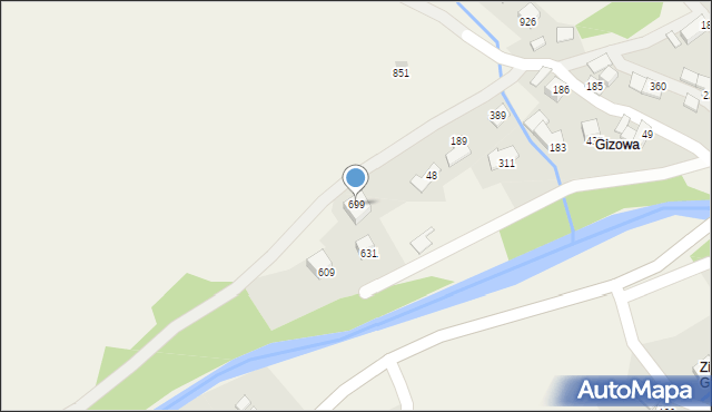 Bystra Podhalańska, Bystra Podhalańska, 699, mapa Bystra Podhalańska