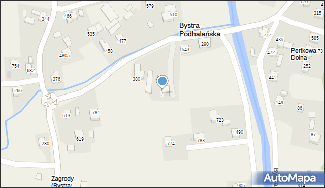 Bystra Podhalańska, Bystra Podhalańska, 7, mapa Bystra Podhalańska