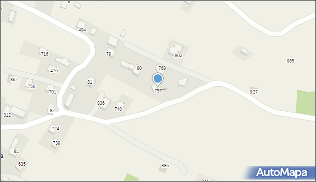 Bystra Podhalańska, Bystra Podhalańska, 757, mapa Bystra Podhalańska