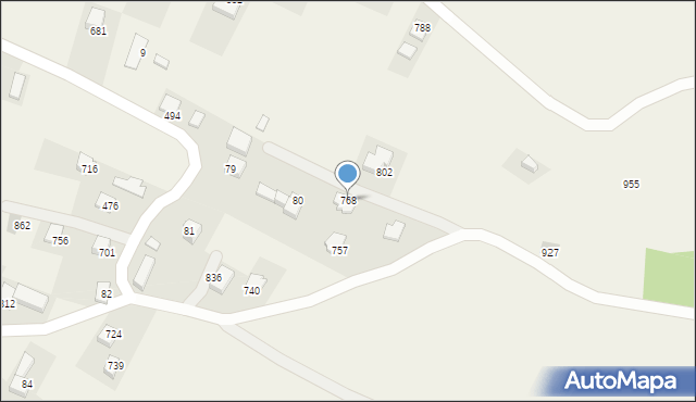Bystra Podhalańska, Bystra Podhalańska, 768, mapa Bystra Podhalańska