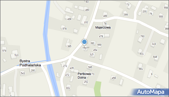 Bystra Podhalańska, Bystra Podhalańska, 770, mapa Bystra Podhalańska