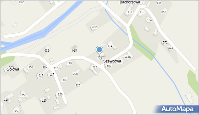 Bystra Podhalańska, Bystra Podhalańska, 779, mapa Bystra Podhalańska