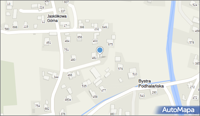 Bystra Podhalańska, Bystra Podhalańska, 798, mapa Bystra Podhalańska