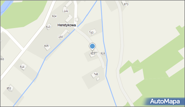 Bystra Podhalańska, Bystra Podhalańska, 823, mapa Bystra Podhalańska