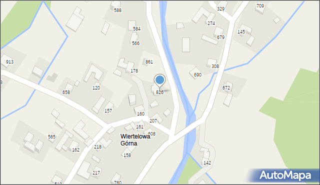 Bystra Podhalańska, Bystra Podhalańska, 826, mapa Bystra Podhalańska