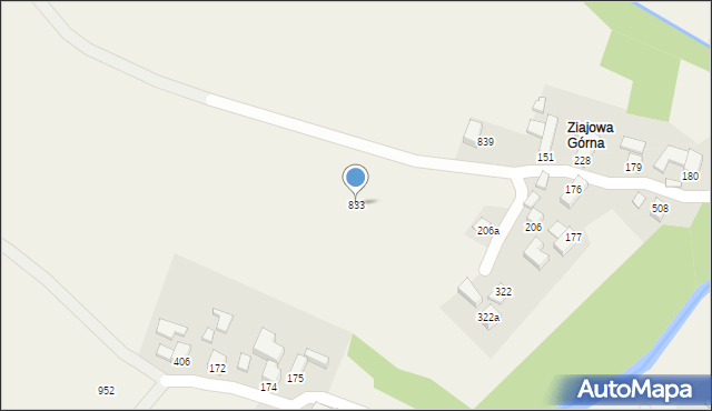 Bystra Podhalańska, Bystra Podhalańska, 833, mapa Bystra Podhalańska