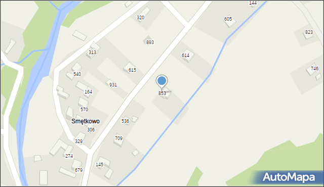 Bystra Podhalańska, Bystra Podhalańska, 853, mapa Bystra Podhalańska