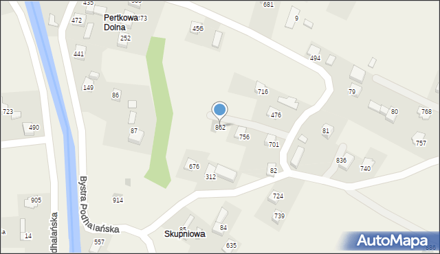 Bystra Podhalańska, Bystra Podhalańska, 862, mapa Bystra Podhalańska