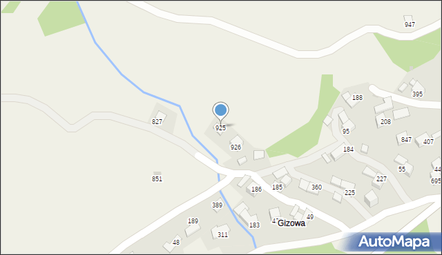 Bystra Podhalańska, Bystra Podhalańska, 925, mapa Bystra Podhalańska