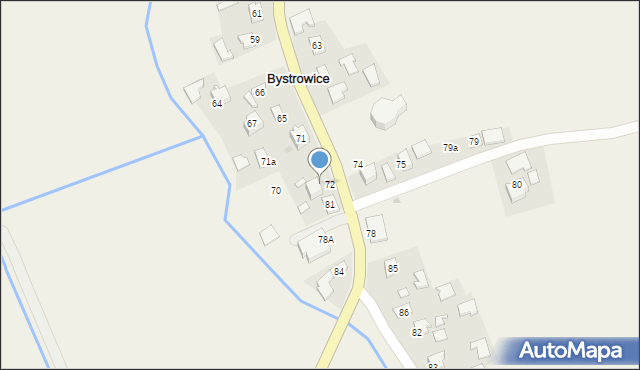 Bystrowice, Bystrowice, 73A, mapa Bystrowice