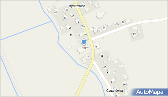 Bystrowice, Bystrowice, 78A, mapa Bystrowice