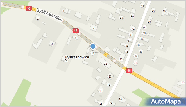 Bystrzanowice, Bystrzanowice, 10, mapa Bystrzanowice